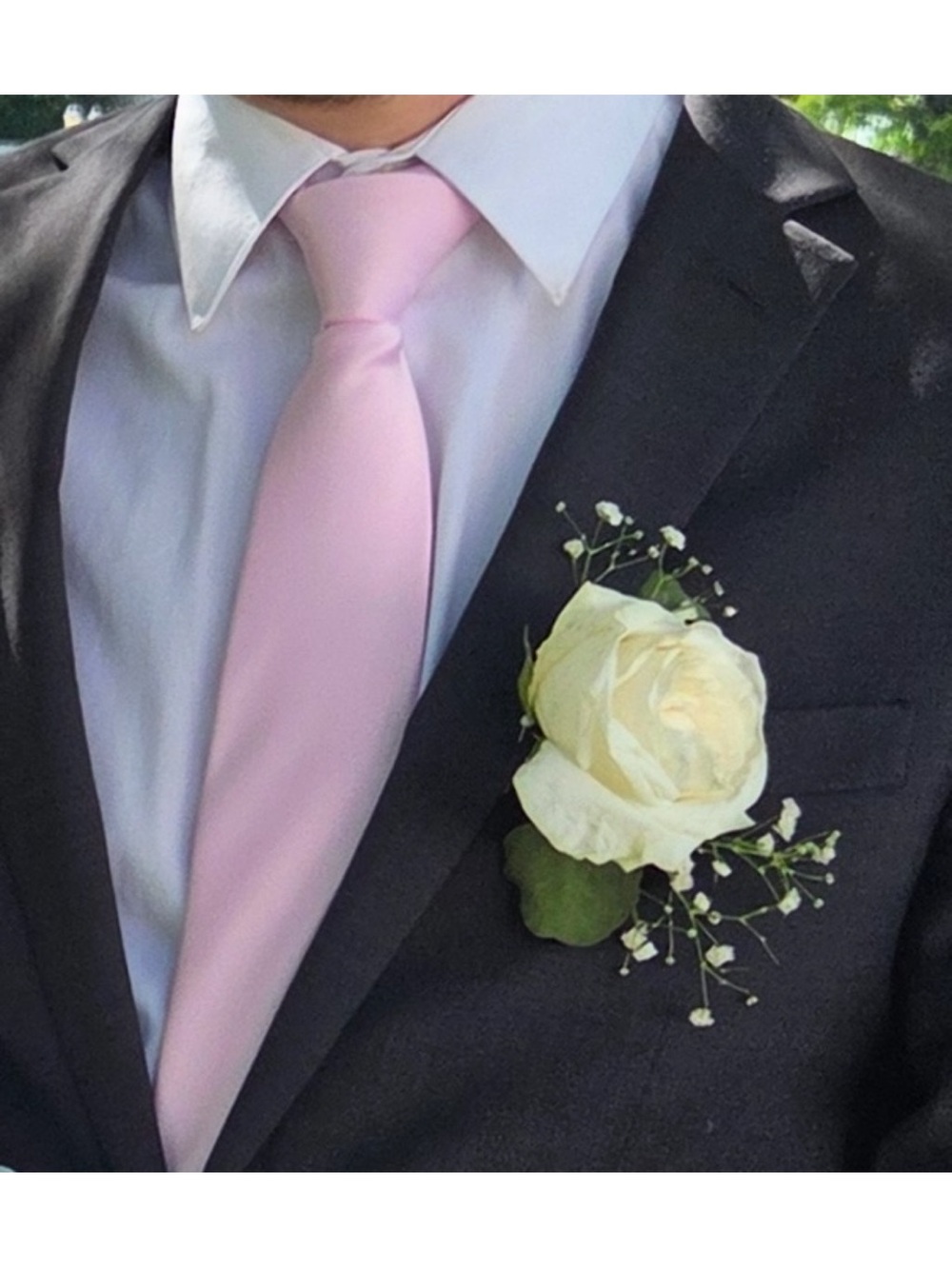 Men's Pink Satin Tie